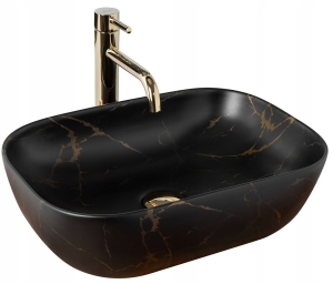 Umywalka BELINDA MARBLE czarna mat nablatowa