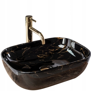 Umywalka BELINDA MARBLE czarna nablatowa
