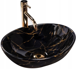 Umywalka SOFIA MARBLE czarna nablatowa