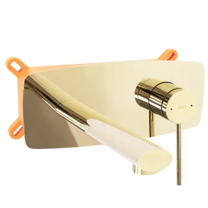 Bateria umywalkowa OVAL złota podtynkowa