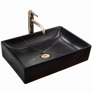 Umywalka INGA MARBLE czarna mat nablatowa