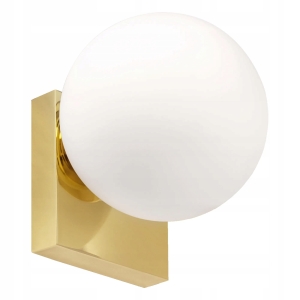 Lampa ścienna APP1009 kinkiet złoty kula mleczna