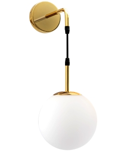 Lampa ścienna APP653 kinkiet złoty mleczna kula