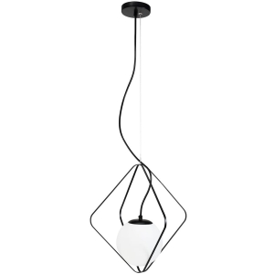 Lampa sufitowa APP1018 czarna mleczna kula
