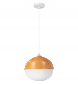Lampa sufitowa APP951 orzeszek mleczne szkło + drewno