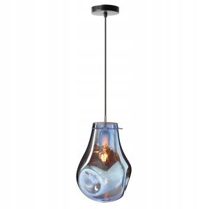 Lampa sufitowa APP327 niebieska szklana lustrzana