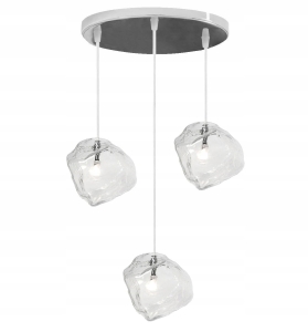 Lampa sufitowa APP320 srebrna szklana kostka
