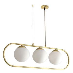 Lampa sufitowa APP915 złota mleczne kule 