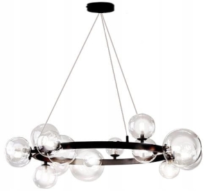 Lampa sufitowa APP906 czarna żyrandol szklane kule