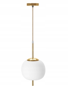 Lampa sufitowa APP669 złota mleczna kula