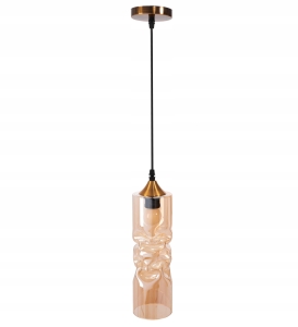 Lampa sufitowa APP901 złota szklana tuba