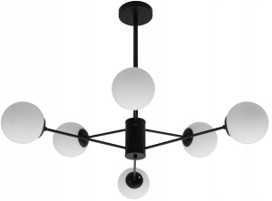 Lampa sufitowa APP262 czarna mleczne kule