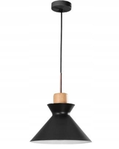 Lampa sufitowa APP088 PURI czarna metal + drewno