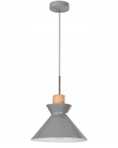 Lampa sufitowa APP089 PURI szara metal + drewno