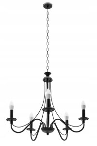 Lampa sufitowa APP647 czarny żyrandol klasyczny