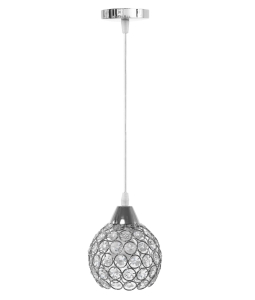 Lampa sufitowa APP714 srebrna kryształ 