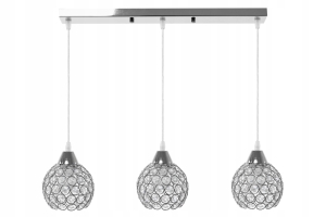 Lampa sufitowa APP715 srebrna kryształ