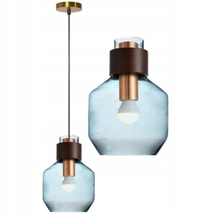 Lampa sufitowa APP433 niebieska szklana