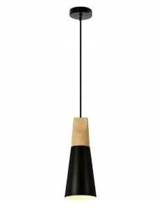 Lampa sufitowa APP057 SCANDI B czarna metal + drewno