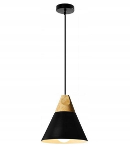 Lampa sufitowa APP060 SCANDI C czarna metal + drewno