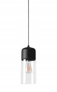 Lampa sufitowa APP019 ZENIT B czarna szklana
