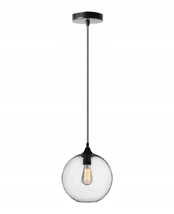 Lampa sufitowa APP311 czarna szklana kula