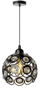 Lampa sufitowa APP206 czarna kryształowa