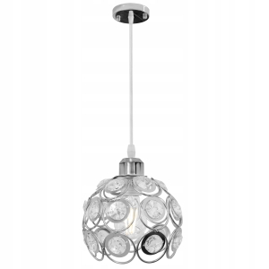 Lampa sufitowa APP207 srebrna kryształowa