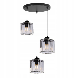 Lampa sufitowa APP513 czarna kryształowa
