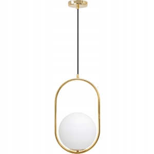 Lampa sufitowa APP473 złota mleczna kula