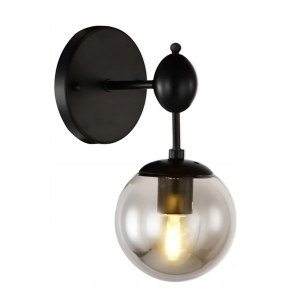 Lampa ścienna APP750 kinkiet czarny szklana kula