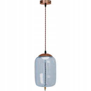 Lampa sufitowa APP443 LED niebieska szklana tuba