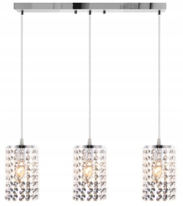 Lampa sufitowa APP732 srebrna kryształowa