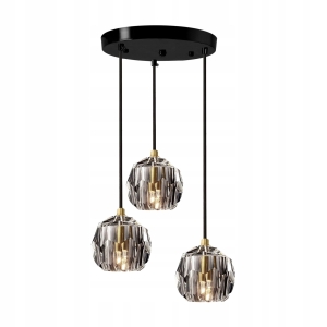 Lampa sufitowa APP588 czarna kryształowa