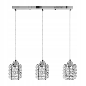 Lampa sufitowa APP728 srebrna kryształowa
