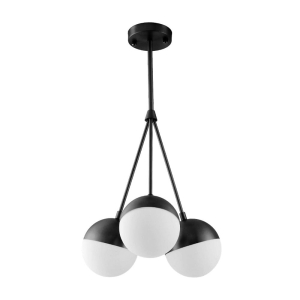 Lampa sufitowa APP687 czarna mleczne kule