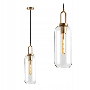 Lampa sufitowa APP631 złota szklana tuba