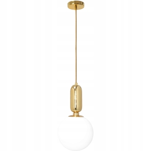 Lampa sufitowa APP474 złota mleczna kula