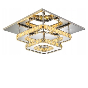 Lampa sufitowa APP409 LED plafon srebrny kryształowy