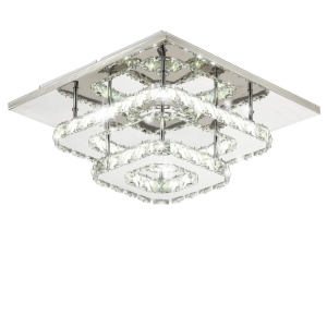Lampa sufitowa APP410 LED plafon srebrny kryształowy