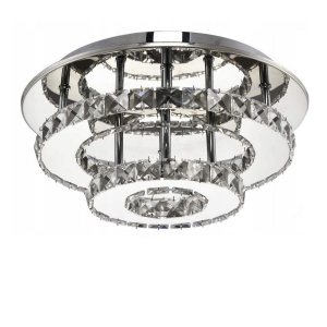 Lampa sufitowa APP412 LED plafon srebrny kryształowy
