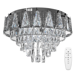 Lampa sufitowa APP776 LED plafon srebrny kryształowy