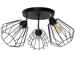 Lampa sufitowa 392195 plafon czarny metalowa