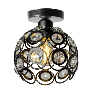 Lampa sufitowa APP203 czarna kryształowa