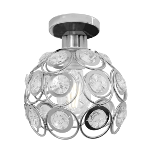 Lampa sufitowa APP204 srebrna kryształowa