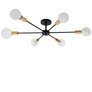 Lampa sufitowa APP501 czarna złota pająk