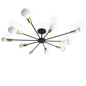 Lampa sufitowa APP503 czarna złota pająk 
