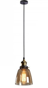Lampa sufitowa APP049 VERTO D czarna dymione szkło