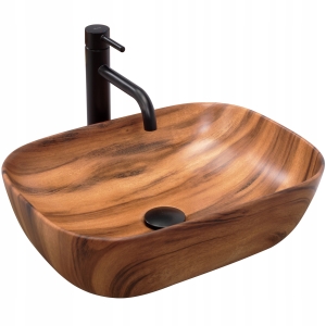 Umywalka BELINDA WOOD mat nablatowa