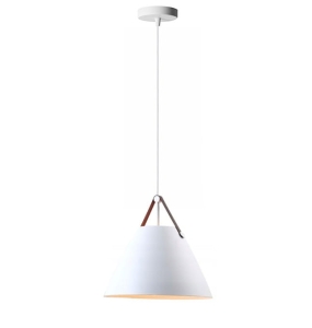 Lampa sufitowa APP157 BUFFO biała aluminium + skóra